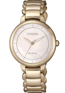 Citizen Eco-drive damklocka med pärlemorskiva | Roséguldspläterad elegans med sex månaders gångreserv | EM0673-83D