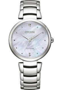 Citizen Eco-Drive damklocka med pärlemorsurtavla och ståldesign | EM0850-80D