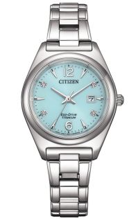 Citizen Eco-Drive damklocka i Super Titanium med turkos urtavla | EW2601-81M