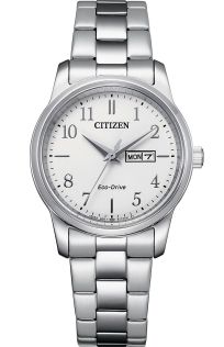 Citizen Eco-Drive damklocka med klassisk vit urtavla | EW3260-84A