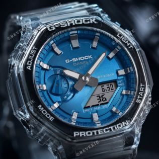 Casio G-Shock Transparent Blue Analog-Digital 45mm