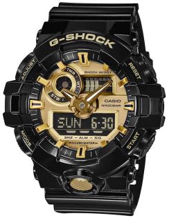 Svart och guld ana-digi G-Shock med exklusiv design | GA-710GB-1AER
