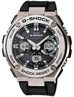 Stilren G-Steel-klocka med Wave Ceptor och solenergi | GST-W110-1AER