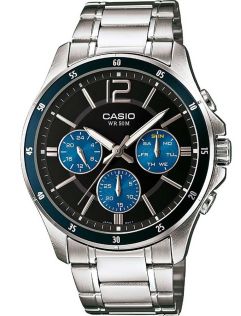 Casio herrklocka med multifunktion och stålram för klädsel | MTP-1374PD-2AVEF