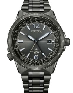 Citizen Promaster automatisk GMT pilotklocka i svart stål med dual time och flygfunktioner | NB6045-51H