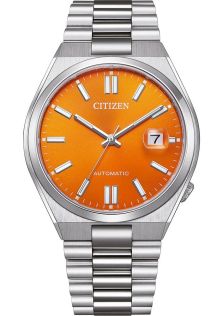 Citizen Tsuyosa Automatic herrklocka i stål med 8210 urverk och orange urtavla | NJ0151-88Z