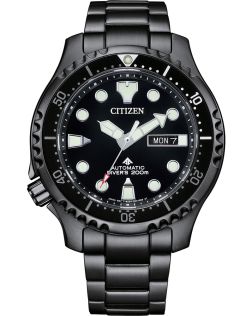 Citizen Promaster automatisk dykarklocka med ISO-certifiering | Svart professionell dykarklocka med 200m vattentäthet | NY0145-86EE