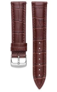 Brunt armband av äkta läder, till din klocka - IHS 20mm Leather 379.08.20 SS Buckle