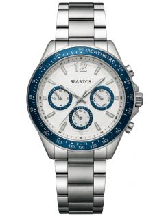 Herrur i stål med blå detaljer - Spartos Classic SPW007604