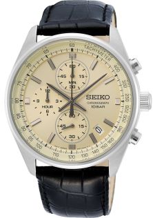 Seiko Premier SRK035P1 Svart lader herrklocka