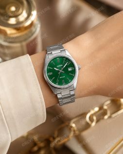 Casio unisexklocka i stål med grön urtavla i 35mm