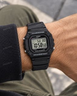 Svart Casio digital sportklocka för herr i 43mm