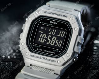 Casio White Digital Long Battery Life 43mm