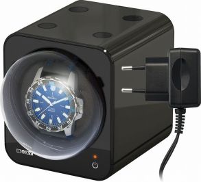 WatchWinder i svart med plats för en klocka (med adapter) - Beco Boxy Fancy Brick