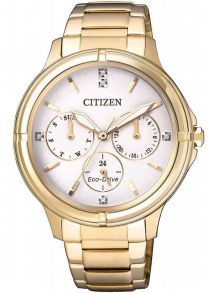 Citizen Eco-Drive damklocka med Swarovski-kristaller och multifunktion | FD2032-55A