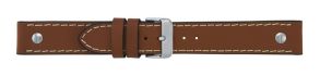Falkenlund Deluxe Beco 24mm Watch Strap Chrono Matt Brown Silver Buckle 6313724S
