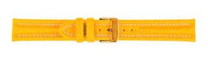 Falkenlund Deluxe Beco Watch Strap Arizona Sport Yellow Calf Leather 22mm Gold Plated Buckle 682622G