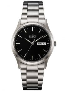 Silverfärgat stål och svart urtavla - Inex Mens Silver/Black A12124S5I