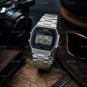 Digital Casio retroklocka med kromad finish 35mm