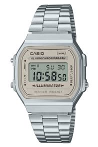 Klassisk Casio Vintage digital klocka i stål med 7-års batteri | A168WA-8AYES