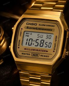 Casio guldfärgad retro digitalklocka unisex 36mm