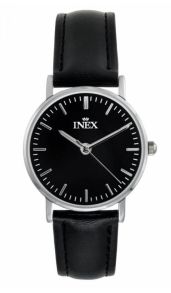 Klassiskt damur med svart läderarmband - Inex Black A56534S5I