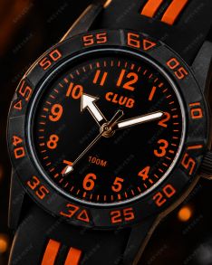 Svart orange 100M vattentät barnklocka 30mm