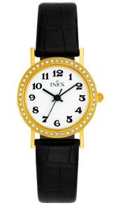 Läderarmbandet är svart - Inex Ladies Gold/White A69399D0A