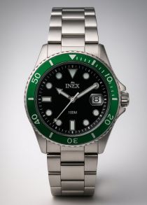 Självlysande beläggning och lysande grönt på boettens topp - Inex Mens Silver/Black A69490-1S5P - LQ2