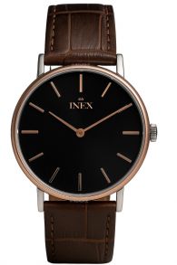 Mycket mörkt herrur, med rödguld som det mest ljusa - Inex Mens Rose Gold/Black A69502-1B5I