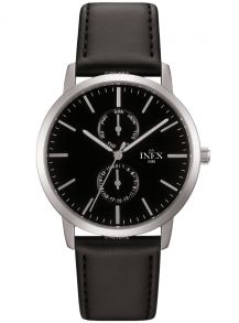 De extra urskivorna visar datum respektive veckodag - Inex Black A69525S5I