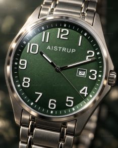 Aistrup grön titanklocka med safirglas och EZ-Read 41mm
