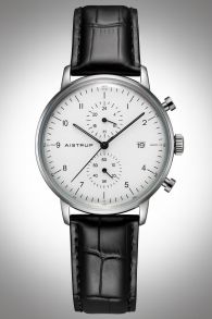 Aistrup AIW8601 Classic Infinity Chronograph herrklocka med vit urtavla och läderrem | AIW8601