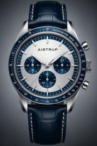 Aistrup AIW8705 Classic Sapphire Chronograph herrklocka med panda urtavla och blå detaljer | AIW8705