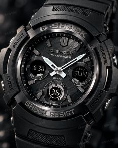 Svart Casio G-Shock dykarklocka med solenergi, radiostyrning och 200m vattentäthet i 46mm