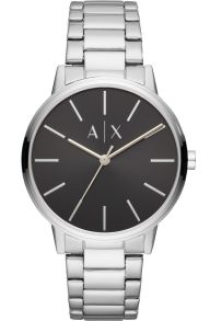Hela klockan är minimalistisk, i silverfärgat stål... ren, svart urtavla - Armani Exchange Cayde AX2700