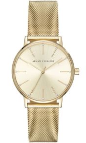 Kvinnlig elegans i minimalistiskt guldfärgat stål - Armani Exchange Lola AX5536