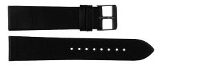 Läderarmband - Carrie Taylor Black Leather Strap (20mm) Gunmetal
