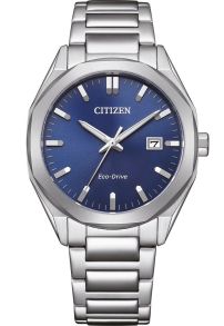 Citizen Eco-Drive herrklocka i stål | 38mm slimmad design med blå solstråle urtavla | BM7620-83L