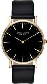 Svart damur med tunn boett - Carrie Taylor Lexington Gold/Black Black Leather CA3834-GOBLBL