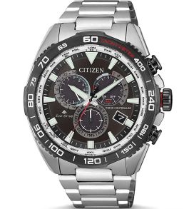 Citizen Promaster Land kronograf med radiostyrning | Eco-drive världstidsur med perpetual kalender och tachymeter | CB5036-87X