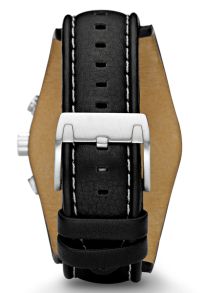 Armband av svart läder - Leather strap for Fossil Grant CH2564-S