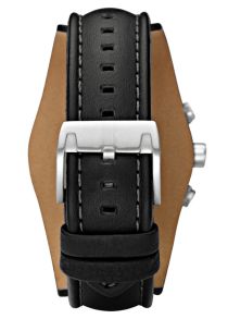 Svart läderarmband - Leather strap for Fossil Grant CH2586