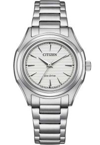Citizen Eco-Drive damklocka i stål med J730 urverk och ränder | FE2110-81A