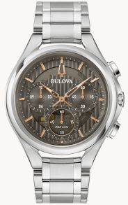 Bulova CURV kronograf herrklocka med grå urtavla och högprecisionsurverk | 96A298