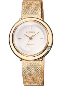 Citizen L Ambiluna damklocka med mesharmband och diamant | EM0643-84X