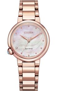 Citizen elegant damklocka med Eco-Drive och diamant i rosé PVD | EM0912-84Y