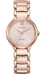 Citizen Eco-Drive damklocka i rosé med diamant, romerska siffror och safirkristall | EM0922-81X