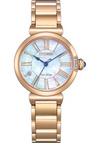 Citizen elegant damklocka med Eco-Drive och pärlemorskiva i rosé PVD | EM1063-89D