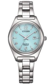 Citizen Eco-Drive damklocka i Super Titanium med turkos urtavla | EW2601-81M